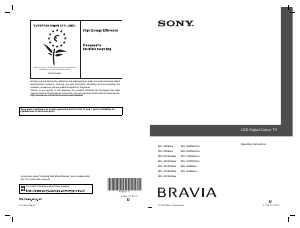 Manual Sony Bravia KDL-46WE5 LCD Television