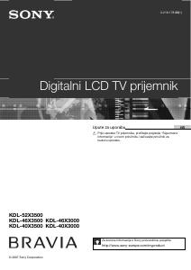 Priručnik Sony Bravia KDL-46X3000 LCD televizor