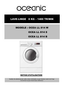 Mode d’emploi Oceanic OCEALL814B Lave-linge