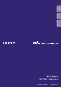 Käyttöohje Sony NW-A808 Walkman MP3-soitin