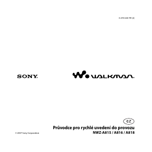 Manuál Sony NWZ-A815 Walkman Přehrávač MP3