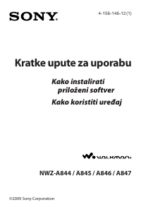 Priručnik Sony NWZ-A844 Walkman Mp3 reproduktor