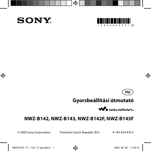 Használati útmutató Sony NWZ-B143 Walkman MP3-lejátszó