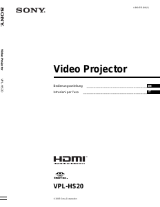 Manuale Sony VPL-HS20 Proiettore