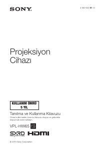 Kullanım kılavuzu Sony VPL-HW65 Projektör
