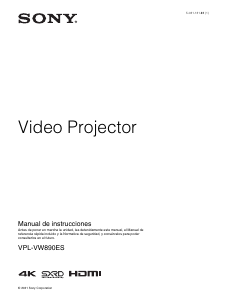 Manual de uso Sony VPL-VW890ES Proyector