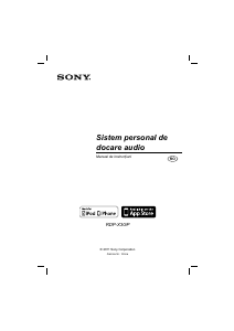 Manual Sony RDP-X30IP Boxă andocare