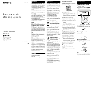 Manual Sony RDP-X60IP Speaker Dock
