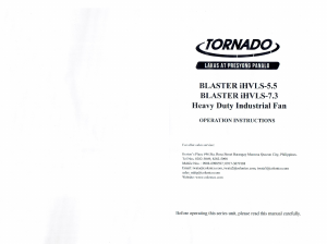 Handleiding Tornado BLASTER iHVLS-7.3 Ventilator