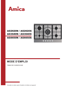 Mode d’emploi Amica AG6650X Table de cuisson
