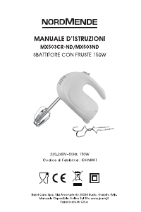 Manuale Nordmende MX503ND Sbattitore