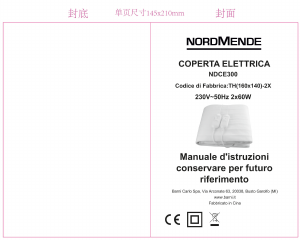 Manuale Nordmende NDCE300 Coprimaterasso elettrico
