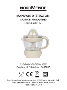 Manuale Nordmende SA253ND Spremiagrumi