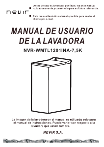 Manual Nevir NVR-WMTL1201INA-7.5K Washing Machine