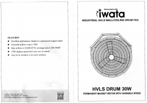 Handleiding Iwata HVLS DRUM 30W Ventilator