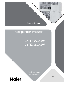 Használati útmutató Haier C3FE635CGJW(UK) Hűtő és fagyasztó