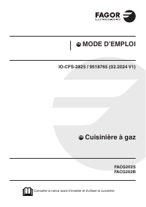Mode d’emploi Fagor FACG202B Cuisinière