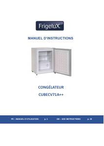 Mode d’emploi Frigelux CUBECV71A++ Congélateur