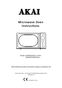 Manuale Akai AKMW205WB Microonde