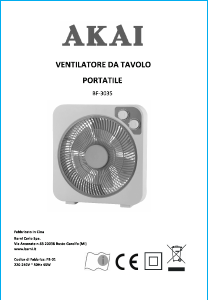 Manuale Akai BF3035 Ventilatore