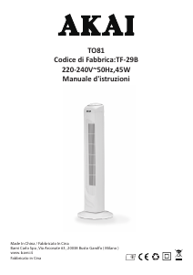 Manuale Akai TO81 Ventilatore