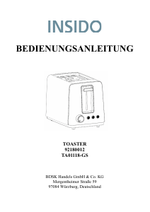 Manuál Insido TA01118-GS Toustovač