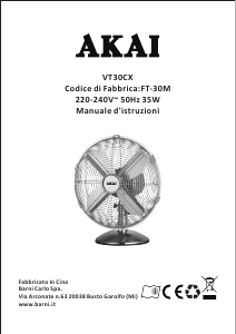 Manuale Akai VT30CX Ventilatore