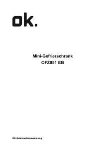 Bedienungsanleitung OK OFZ 051 E B Gefrierschrank