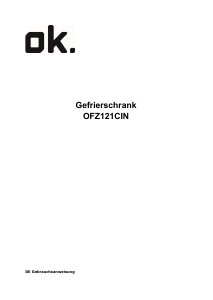 Bedienungsanleitung OK OFZ 121 C IN Gefrierschrank