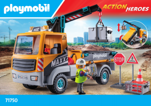 Bedienungsanleitung Playmobil set 71750 Action Heroes Baustellen-LKW mit Kran