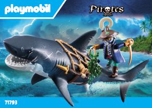 Manual Playmobil set 71793 Pirates Giant shark with pirate