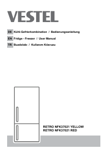 Bedienungsanleitung Vestel RETRO NFK37021 YELLOW Kühl-gefrierkombination