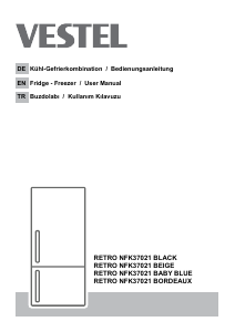 Handleiding Vestel RETRO NFK37021 BORDEAUX Koel-vries combinatie