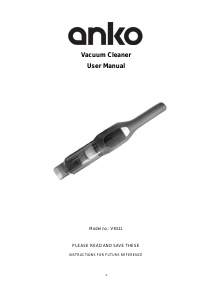 Manual Anko V8311 Handheld Vacuum