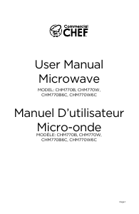 Mode d’emploi Commercial Chef CHM770B Micro-onde