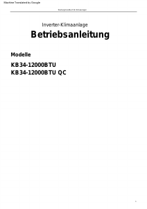 Bedienungsanleitung Kältebringer KB34-12000BTU Klimagerät