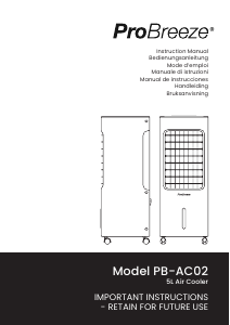Handleiding ProBreezer PB-AC02 Ventilator