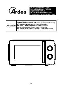 Manual de uso Ardes AR6520G Microondas