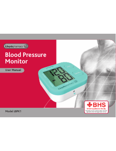 Manual Lloyds Pharmacy LBPK1 Blood Pressure Monitor