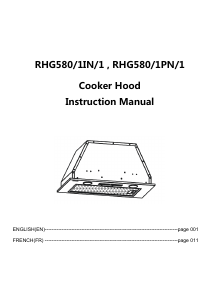 Manual Rosières RHG580/1IN/1 Cooker Hood