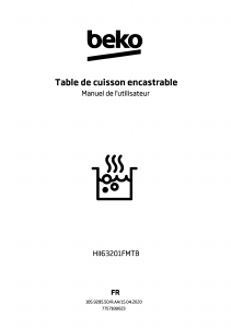 Mode d’emploi BEKO HII63201FMTB Table de cuisson