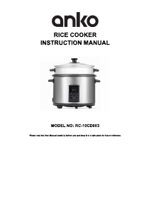 Handleiding Anko RC-10CD003 Rijstkoker