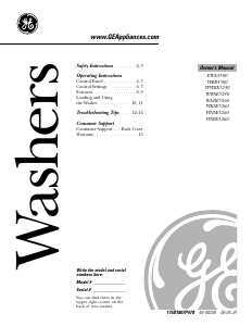 Handleiding GE WARE5260 Wasmachine