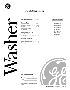 Handleiding GE WBSE2090 Wasmachine