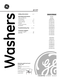 Manual de uso GE WBSR3140 Lavadora