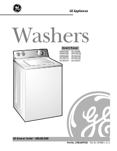 Handleiding GE WBXR1060 Wasmachine