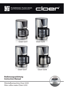 Rokasgrāmata Cloer 5258 Kafijas automāts