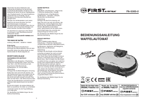 Bedienungsanleitung First Austria FA-5305-2 Waffeleisen