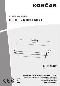Manual Končar NU60MI2 Cooker Hood