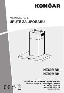 Manual Končar NZ60MBKI Cooker Hood